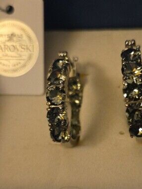 Swarovski Black Diamond Crystal Inside Out Earrings